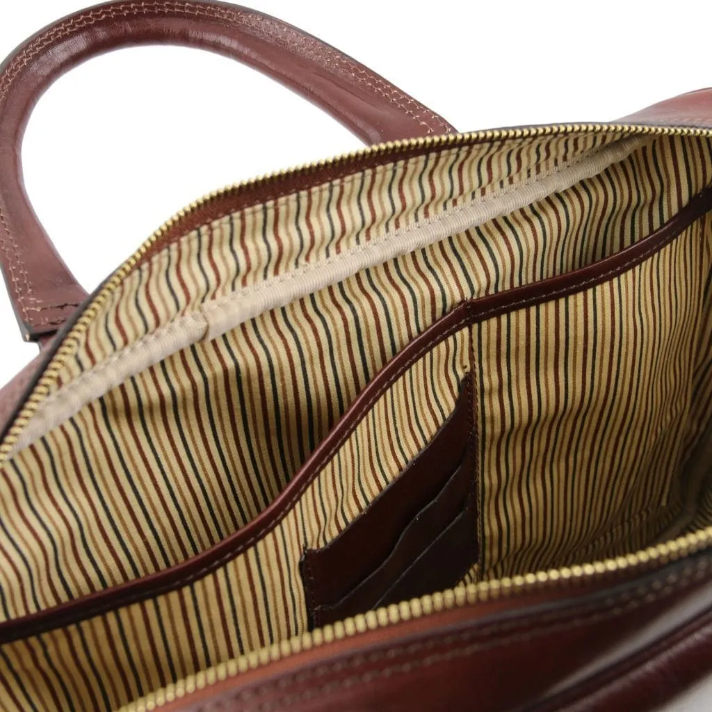 Urbino - Leather laptop briefcase with front pocket | TL141241