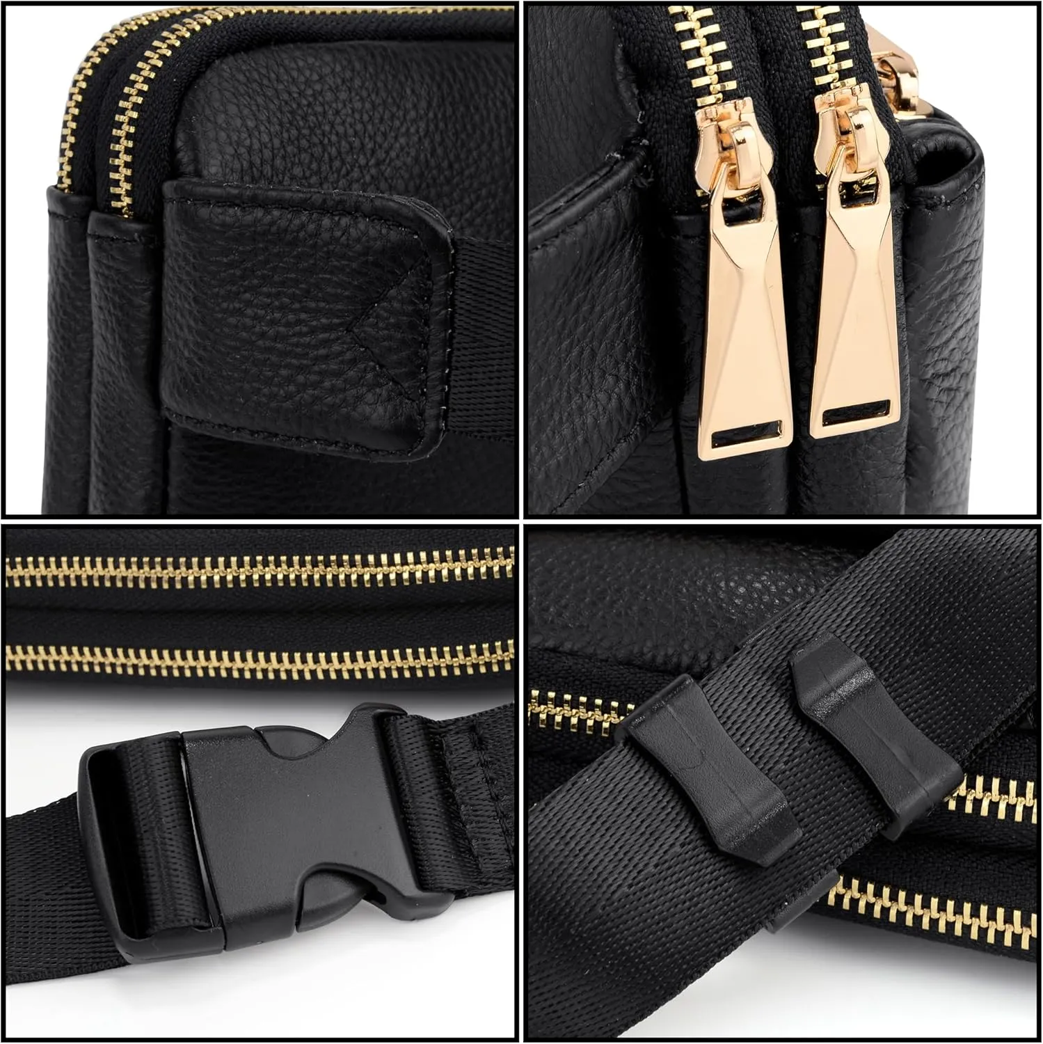 UTO Fanny Pack for Women Crossbody Trendy Fashion Belt Purse Chest Waist Hip Bumbag for Outdoor Shopping Travel Hiking