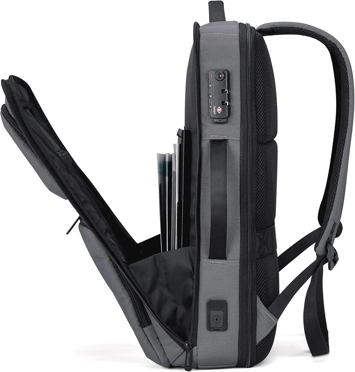 VGOAL Travel Laptop Backpack, Laptop Bookbag College Backpack Durable Water Proof with USB Charging Port for Men Women (FG6317-G)