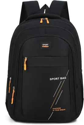 Waterproof Lightweight Laptop Backpack 15.6 Inch - Large Capacity Travel Hiking Commuting Daypack Durable Nylon (Black)