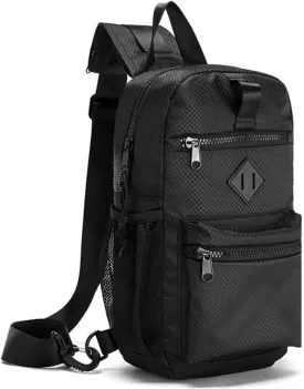 WESTEND Black Crossbody Sling Bag with Adjustable Strap for Traveling, Hiking, Daypack for Men and Women