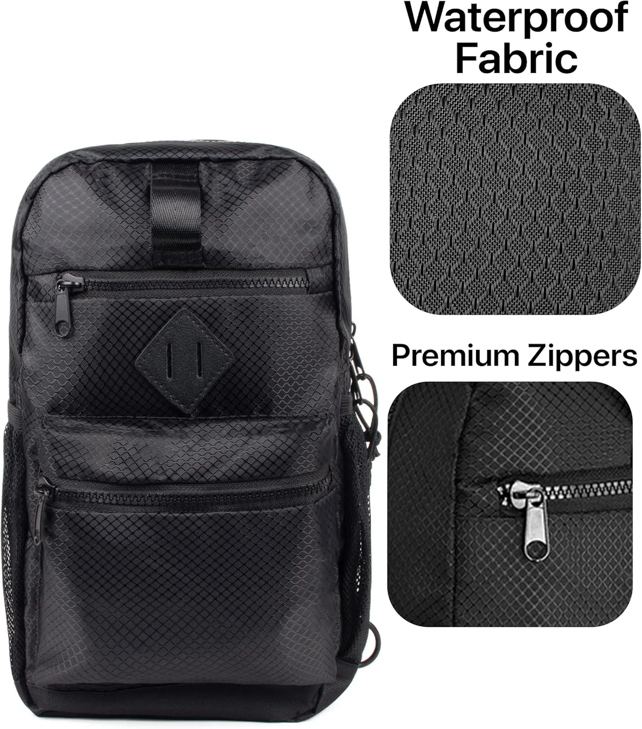 WESTEND Black Crossbody Sling Bag with Adjustable Strap for Traveling, Hiking, Daypack for Men and Women