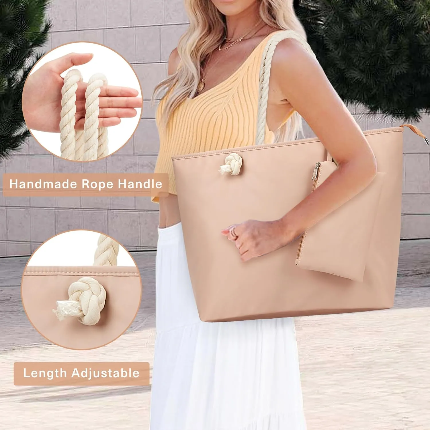 WLLWOO WLLWOO Beach Bags for Women, Extra Large Waterproof Sandproof Tote, Swim Pool Vacation Totes