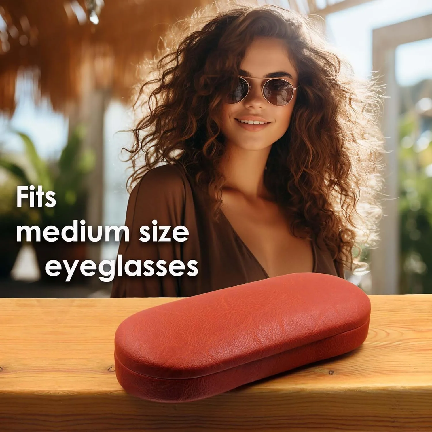 Women Glasses Case, Hard Shell Eyeglass Holder, Protective with lip for easy openning with drawstring pouch and cloth