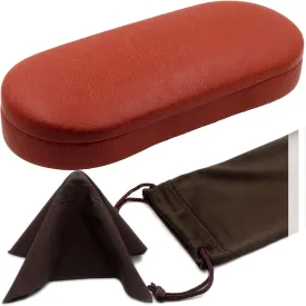 Women Glasses Case, Hard Shell Eyeglass Holder, Protective with lip for easy openning with drawstring pouch and cloth