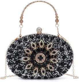 Women Rhinestone Evening Clutch Purse Bag Bling Glitter Sparkly Diamond Tote Bag Crystal Wedding Party Bag