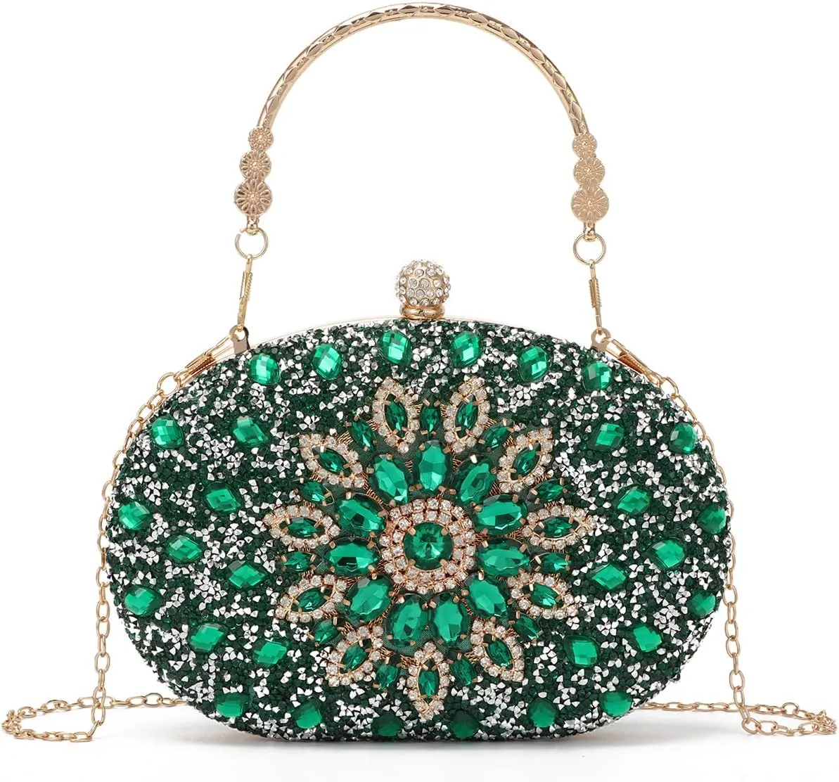 Women Rhinestone Evening Clutch Purse Bag Bling Glitter Sparkly Diamond Tote Bag Crystal Wedding Party Bag