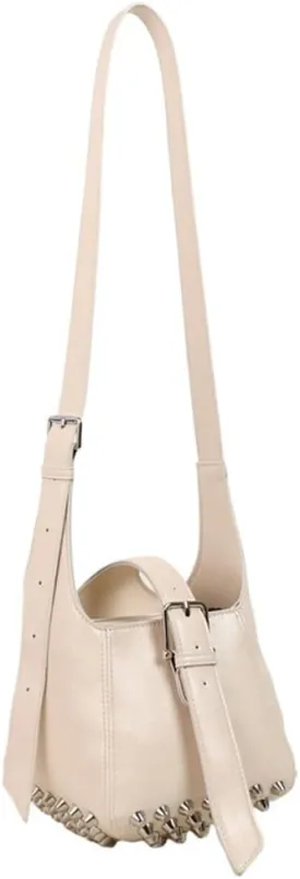 Women Trendy Bucket Shoulder Purse Vegan Leather Y2k Small Tote Crossbody Bag Rivet Handbags Satchels 2025