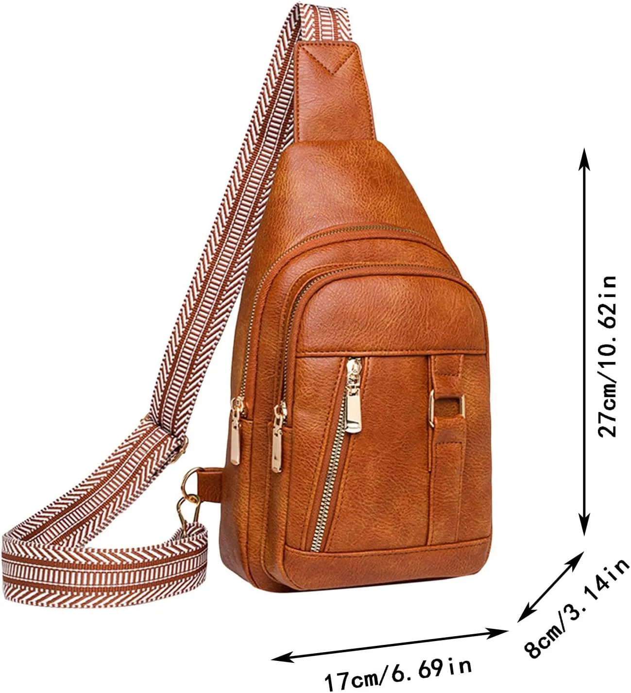 Womens Crossbody Leather Handbag Convertible Shoulder Bags with Wristlet for Work Hiking Essentials Bag