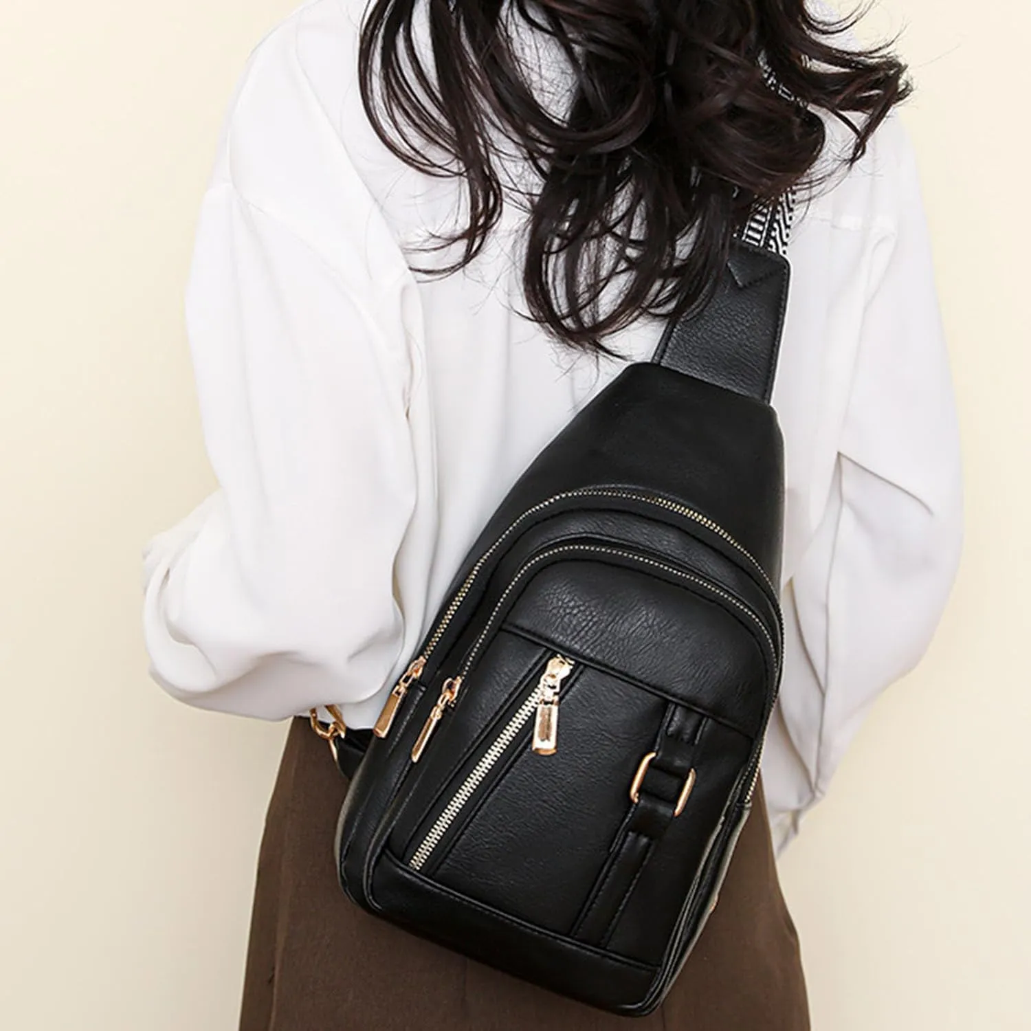 Womens Crossbody Leather Handbag Convertible Shoulder Bags with Wristlet for Work Hiking Essentials Bag