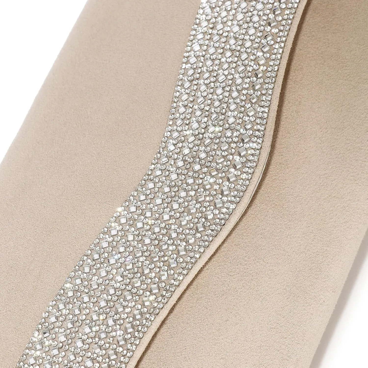 Women's Evening Bags Faux Suede Envelope Clutch Purse Shiny Rhinestone Women Handbags for Wedding Party Prom