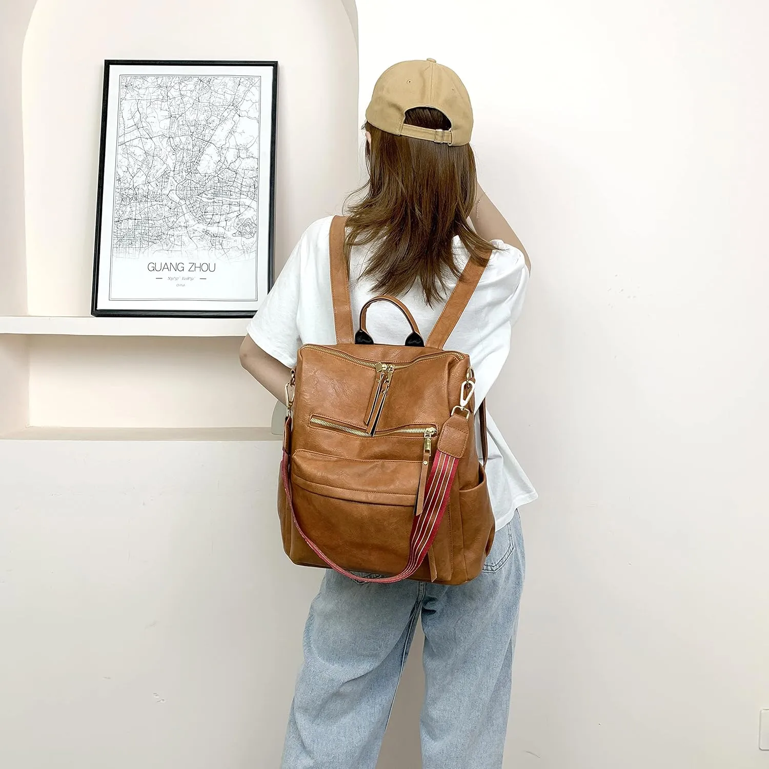 Women's Fashion Backpack Purse Multipurpose Design Convertible Satchel Handbags Shoulder Bag Travel bag
