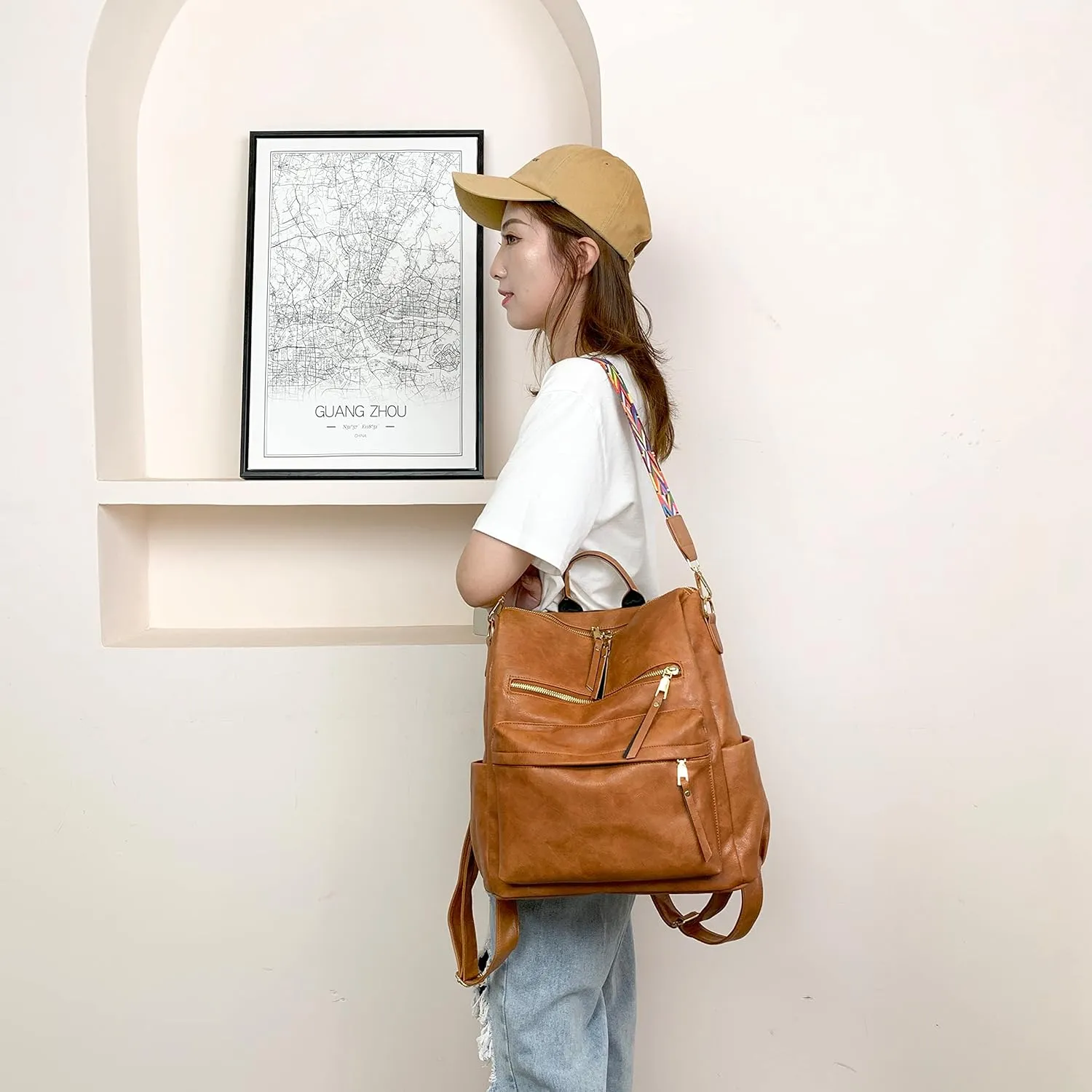 Women's Fashion Backpack Purse Multipurpose Design Convertible Satchel Handbags Shoulder Bag Travel bag