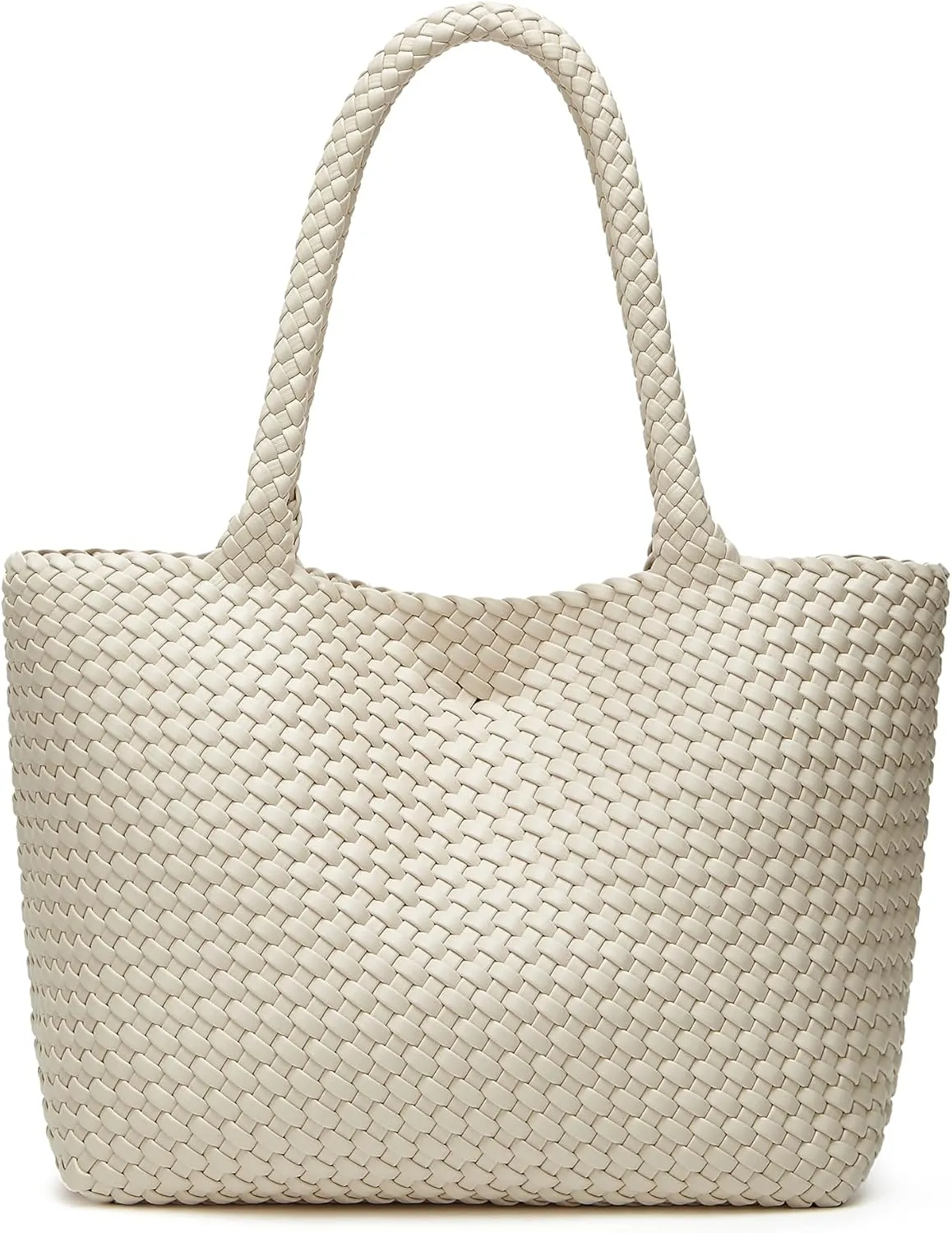 Woven Bags for Women Tote Purse: Vegan Leather Shoulder Handbags - Large Beach Tote - Travel Totes Handwoven Satchel