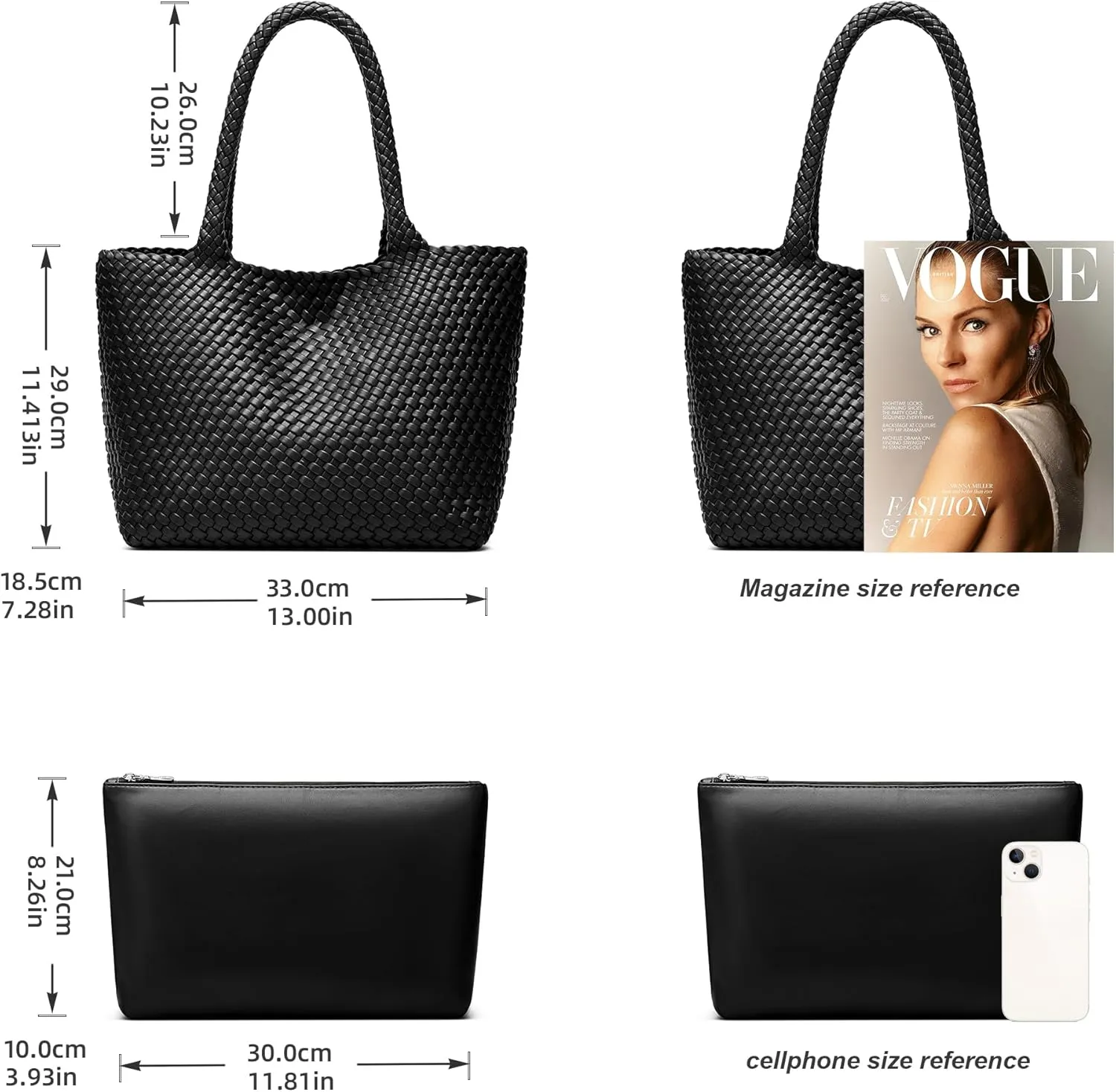 Woven Bags for Women Tote Purse: Vegan Leather Shoulder Handbags - Large Beach Tote - Travel Totes Handwoven Satchel