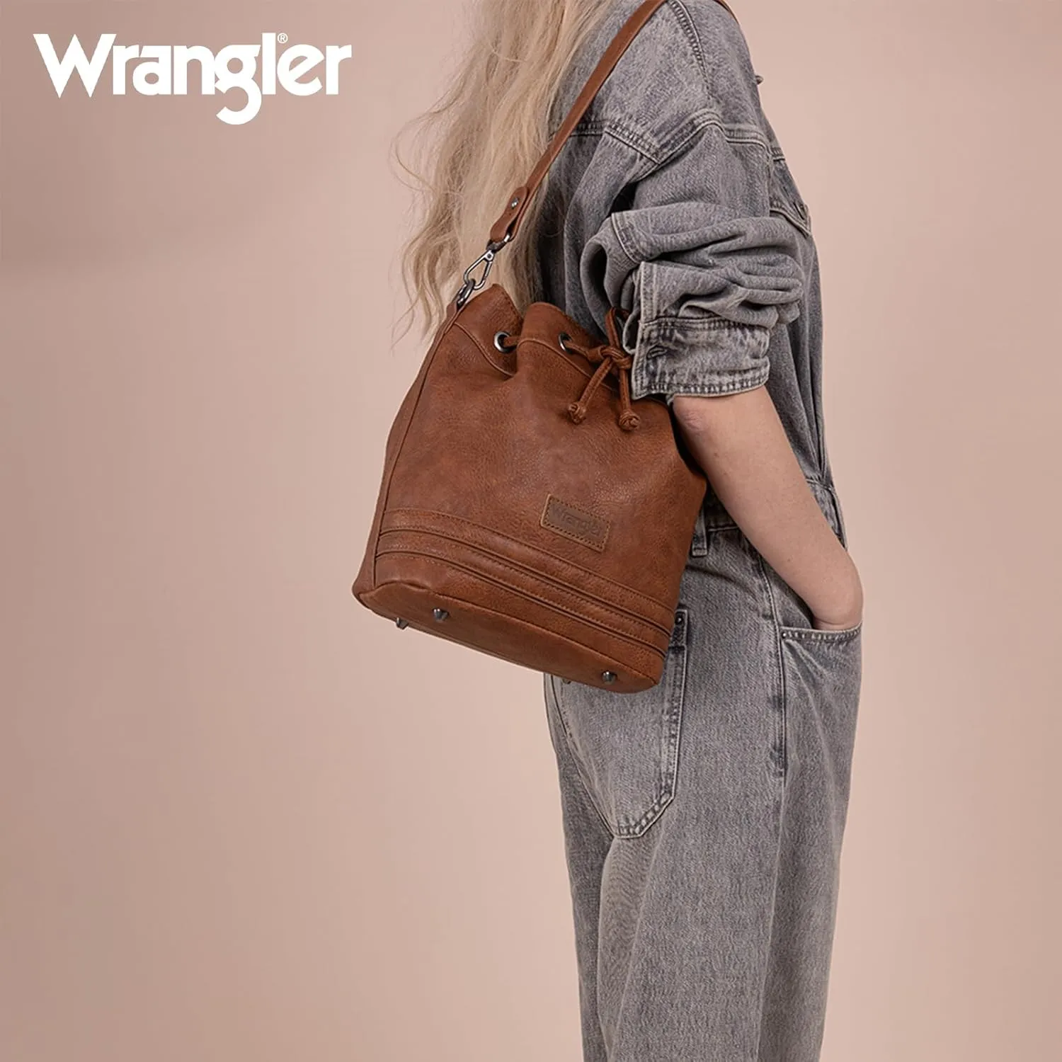 Wrangler Hobo Bags for Women Designer Bucket Purses Western Shoulder Handbags