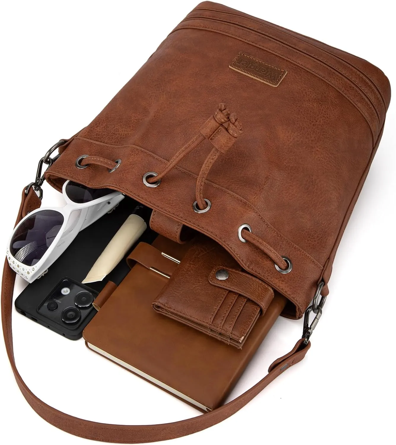 Wrangler Hobo Bags for Women Designer Bucket Purses Western Shoulder Handbags