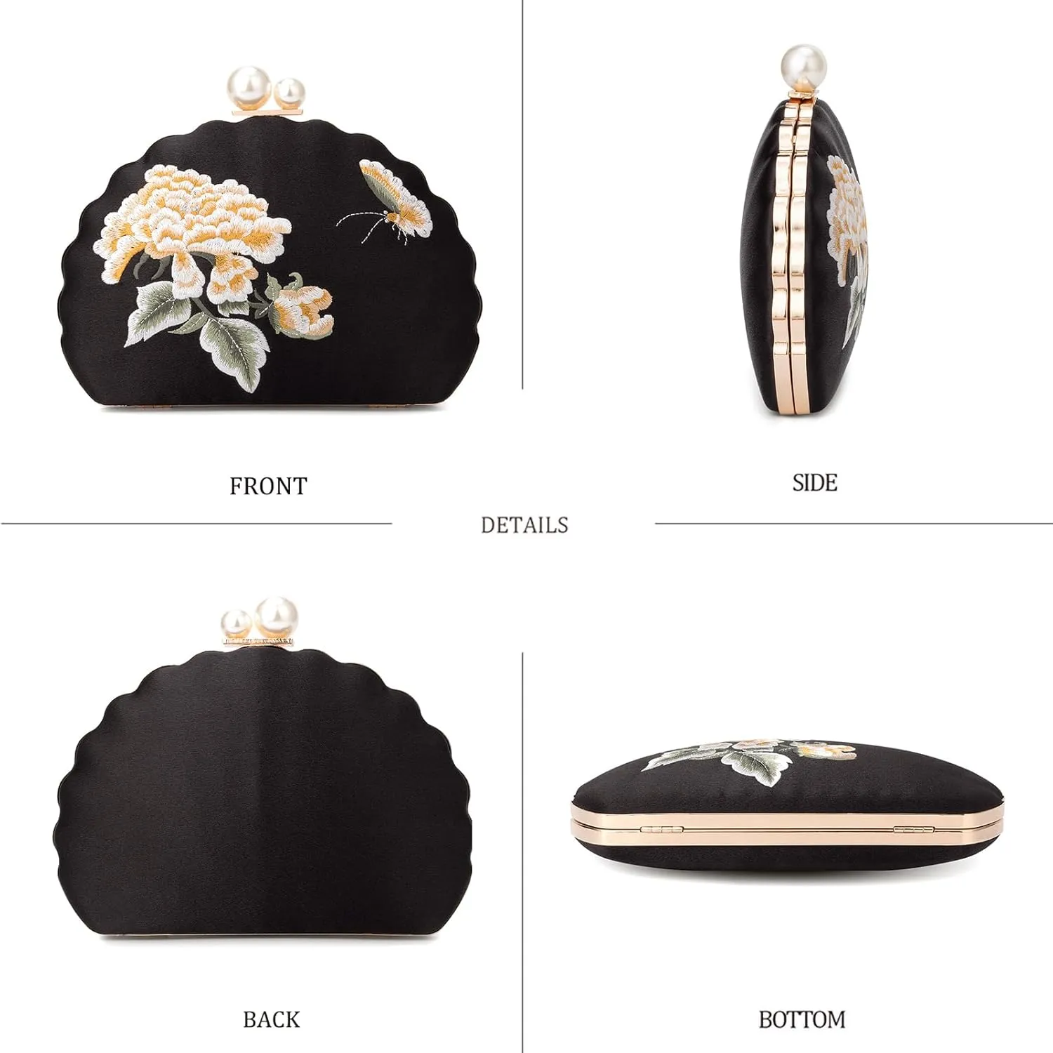 YYW Clutch Purse Women Evening Handbag Top Handle Purse Crossbody Shoulder Bag for Wedding Party Prom