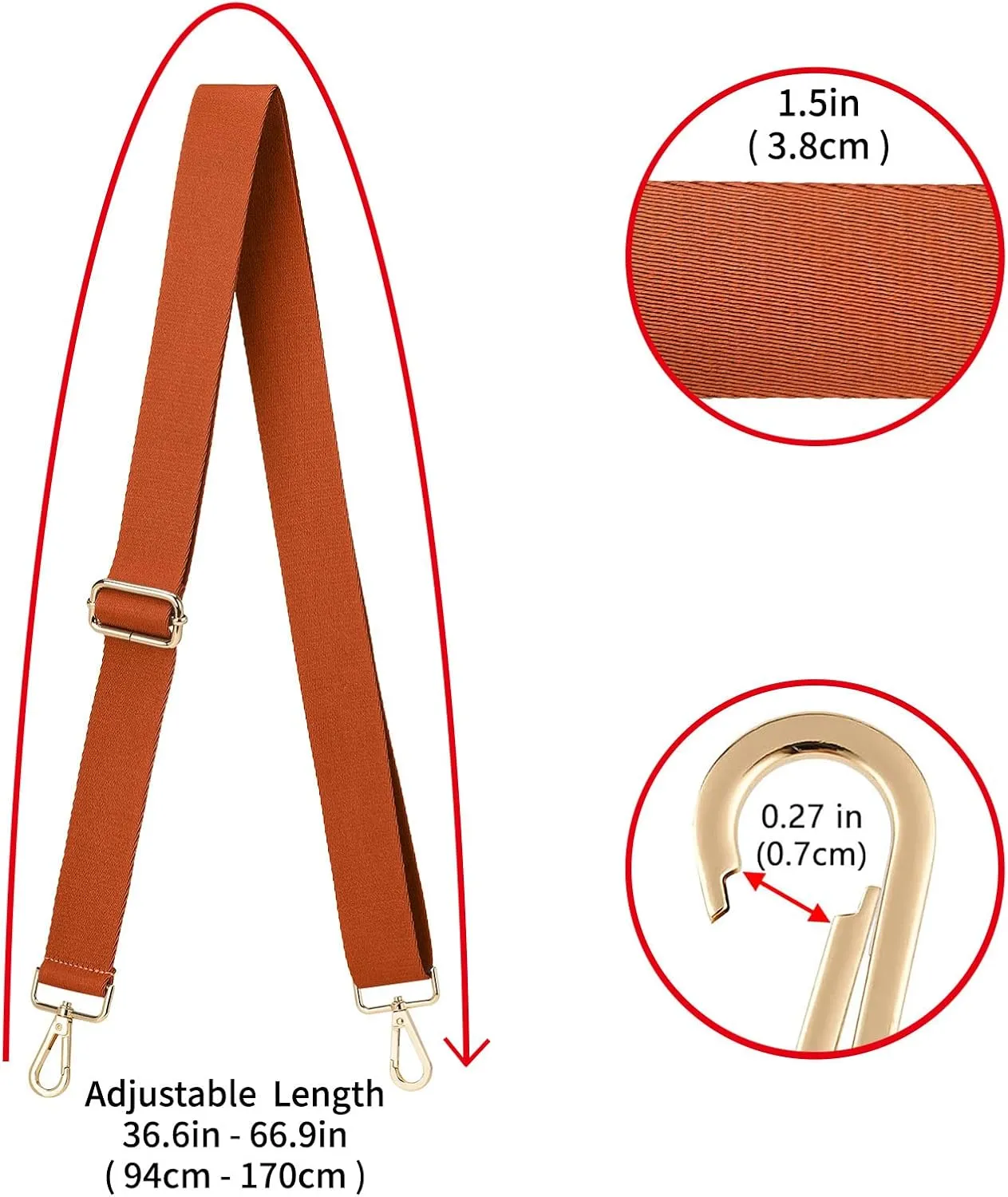 ZOOEASS Wide Shoulder Strap (Solid),Adjustable Replacement Belt Crossbody Canvas Bag Handbag